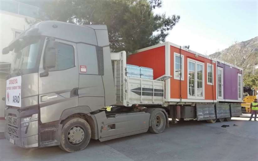 Amasya Emniyet Müdürlüü'nden Hatay'daki depremzedelere konteyner destei - Amasya haber