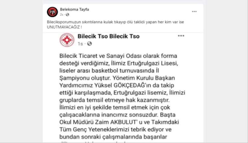 Bilecikspor taraftarndan TSO'ya tepki - Bilecik haber